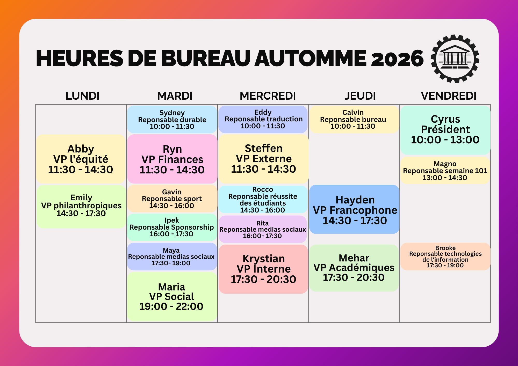 Heures de Bureau